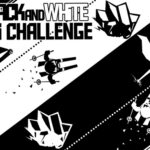 Desafio de esqui preto e branco